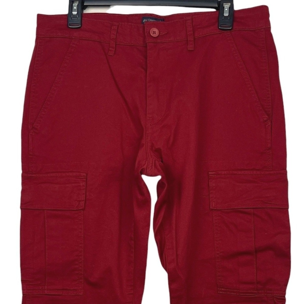 Levis Cargo Pants Mens 32x30 Cotton Stretch Y2K Red Straight Leg Utility
